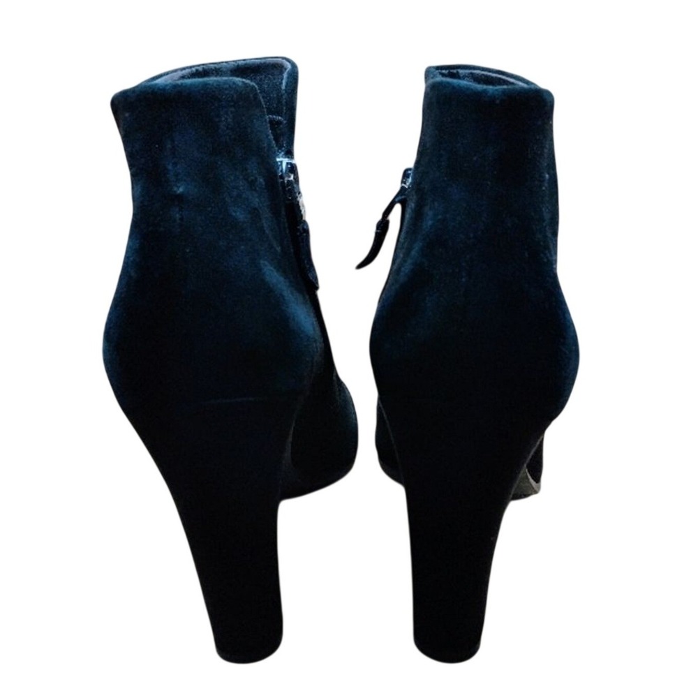 Sam Edelman Shelby Black Suede Ankle Booties Block Heel Zip Women's Size 9 - Picture 2 of 6